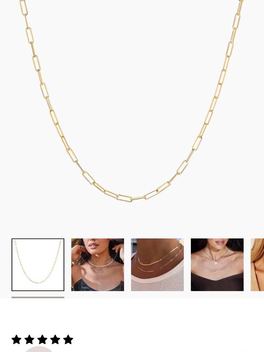 NWOT Baby Gold Dainty Paperclip Chain Necklace - 18”